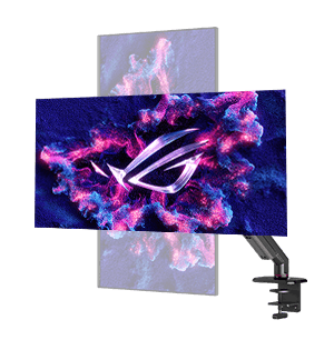 图片展示Ergo显示器支架的可调节枢轴范围