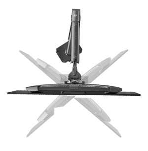 图片展示Ergo显示器支架的可调节旋转范围