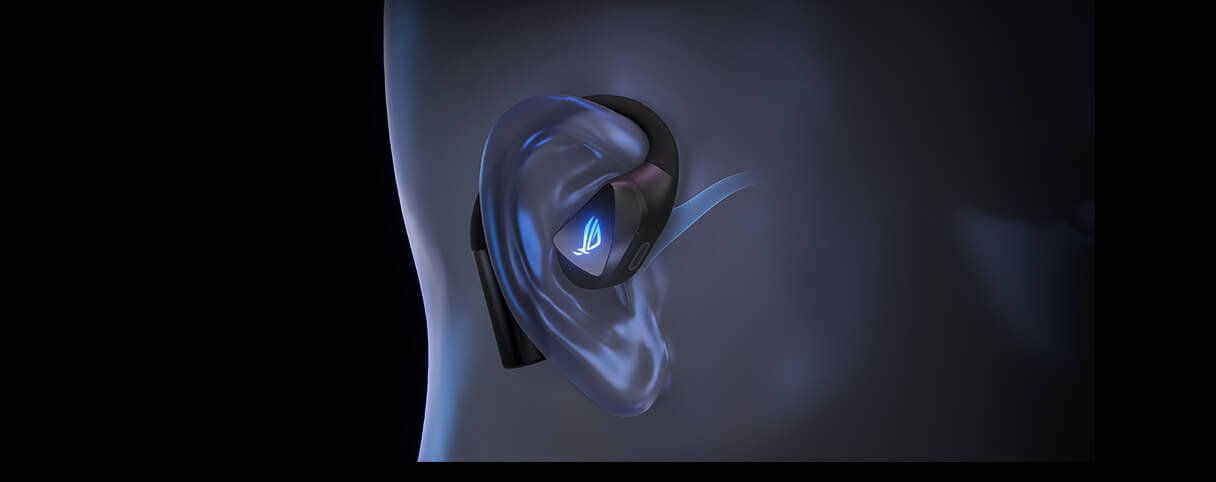 ROG 降临OWS 符合人体工学的开放式耳钩设计渲染图