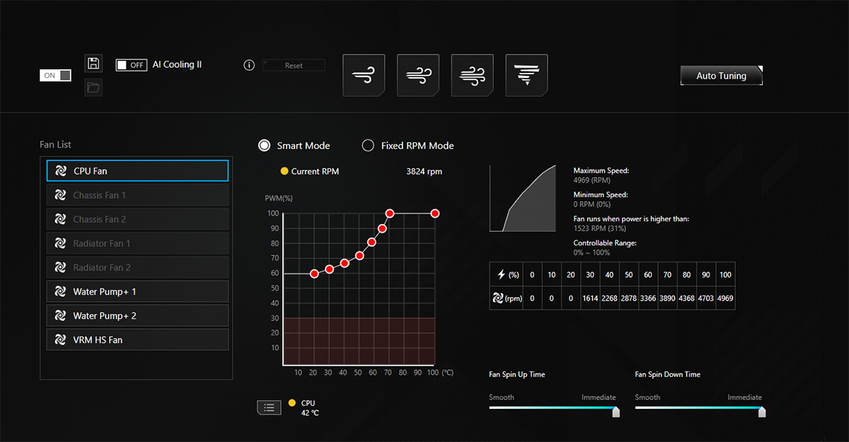 AI 智能散热2.0 用户界面