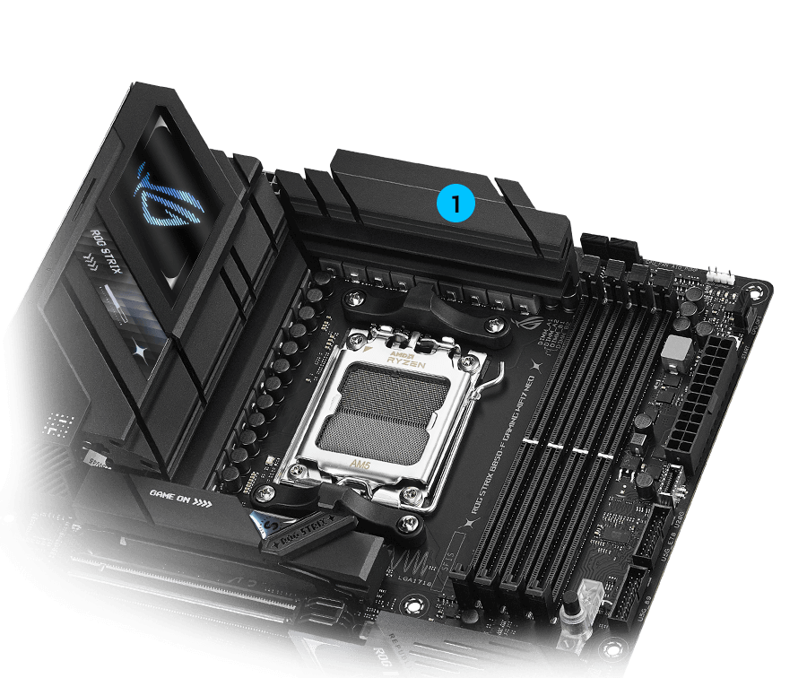 ROG STRIX B850-F GAMING WIFI7 Neo VRM 散热设计布局