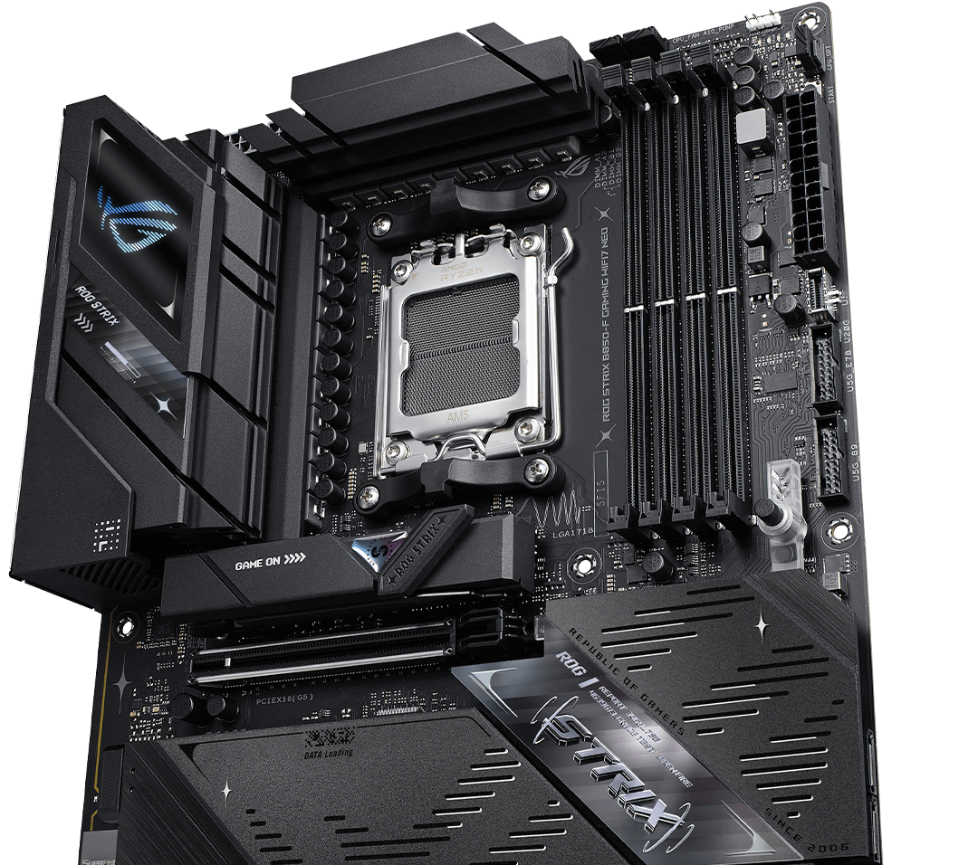 ROG STRIX B850-F GAMING WIFI7 Neo 主板采用 16+2+2 供电模组，每个可处理高达 110A 电流。