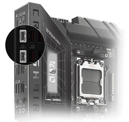 ROG Crosshair X870E Dark Hero 配备两个 USB4® Type-C® 接口