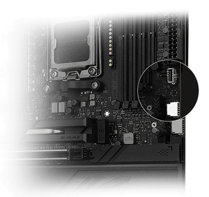 ROG Crosshair X870E Dark Hero 主板配备两个 USB 20Gbps USB Type-C® 面板接口