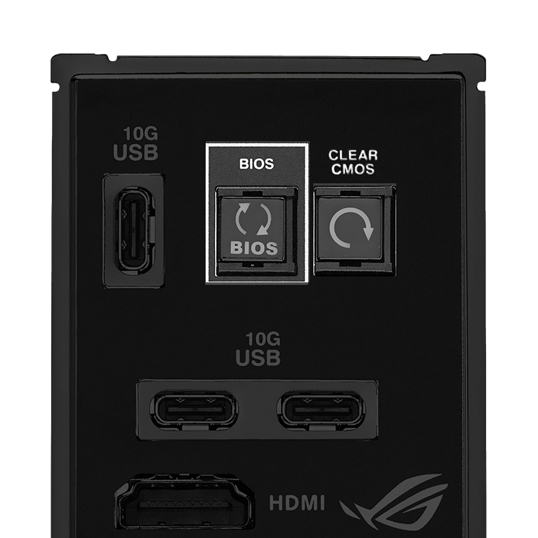 CMOS 清零按钮与 BIOS FlashBack™ 一键升级(ROG Crosshair X870E Dark Hero 主板)