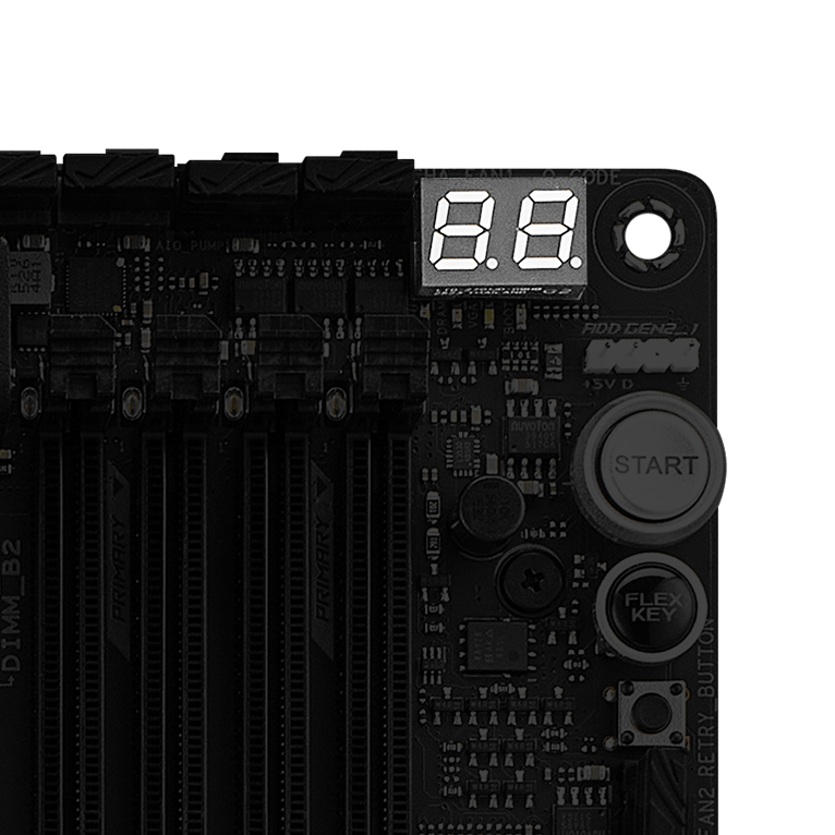 ROG Crosshair X870E Dark Hero 主板Q-CODE数显指示灯