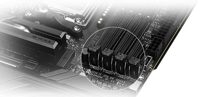 ROG Crosshair X870E Dark Hero 左侧俯视图