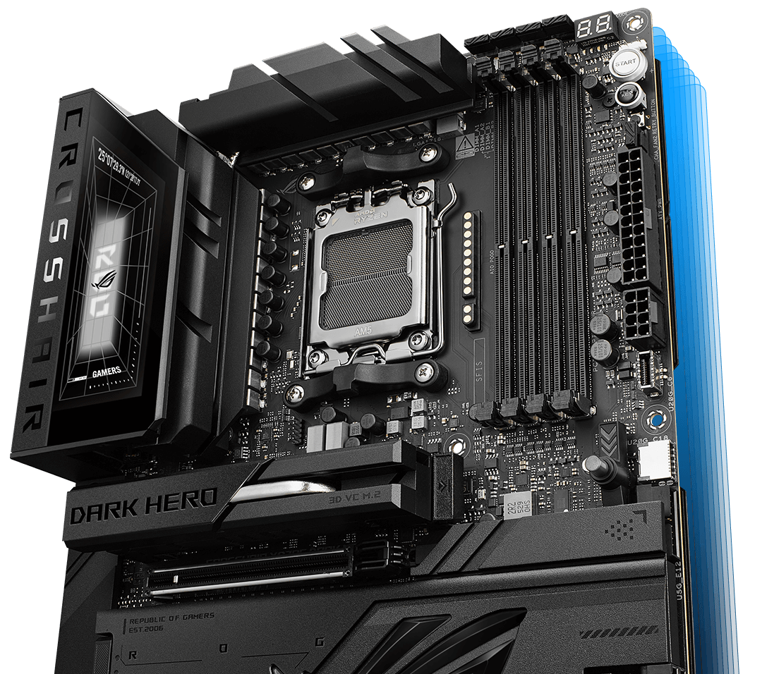 ROG Crosshair X870E Dark Hero 左侧角度