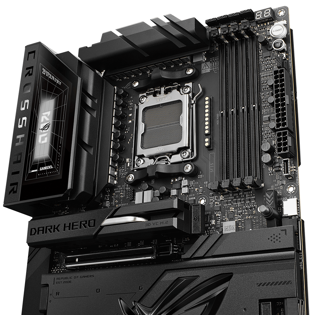 ROG Crosshair X870E Dark Hero 主板采用20+2+2供电模组