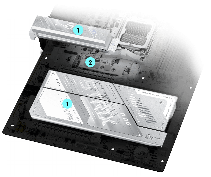Strix X870E-A M.2散热片与背板布局