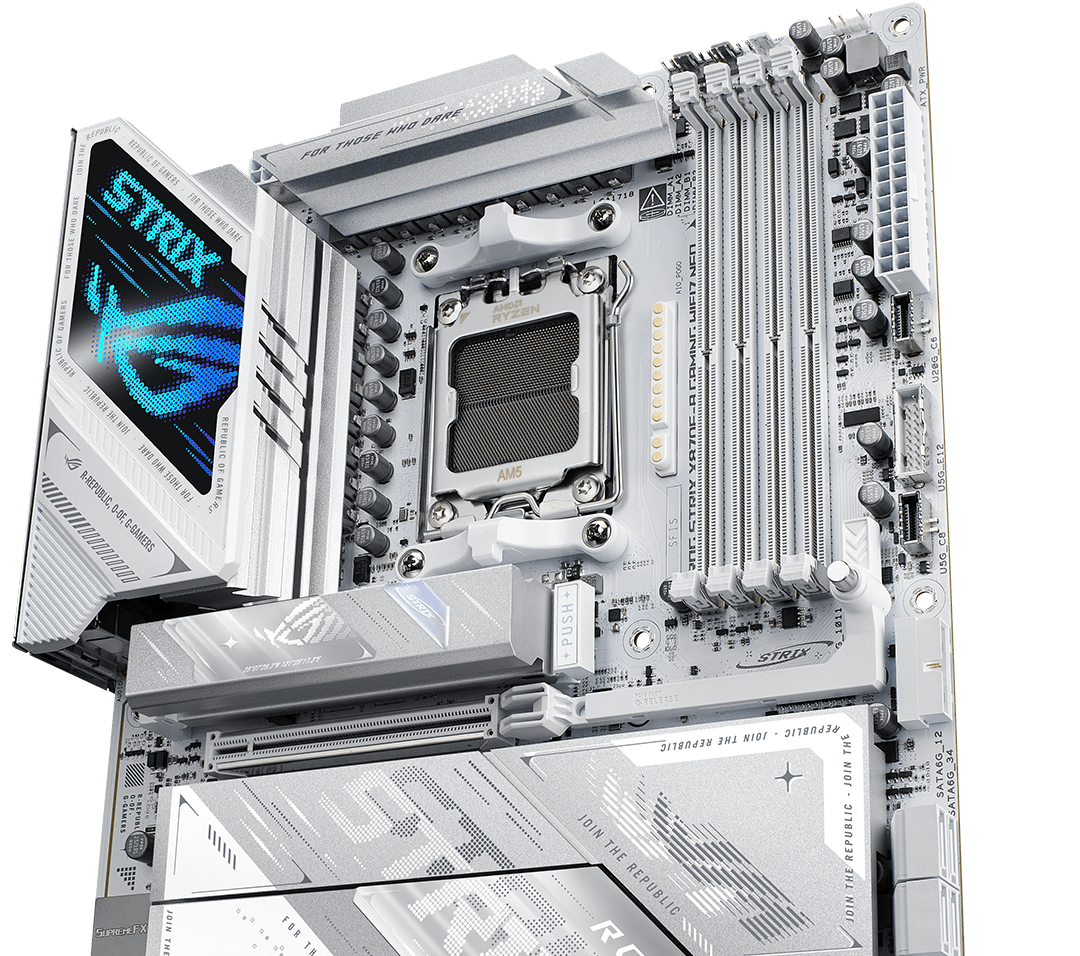 ROG Strix X870E-A 主板采用 16+2+2 供电模组，每个可处理高达 110A 电流。