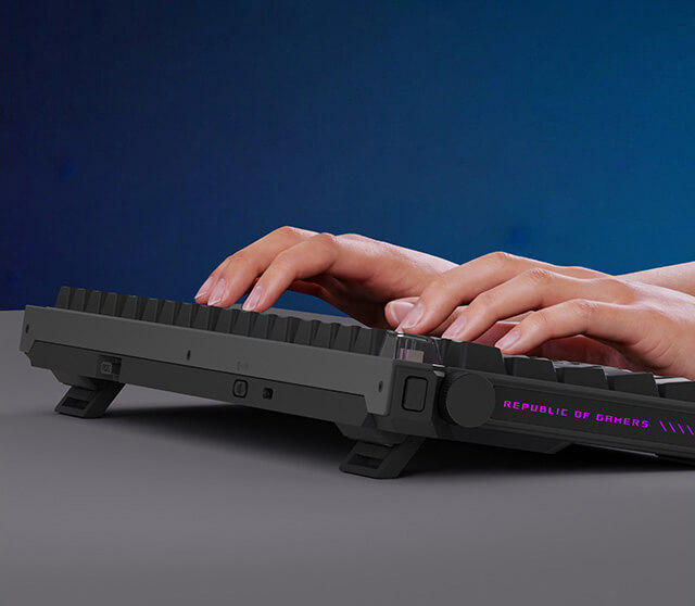 ROG Strix Morph 96 Wireless keyboard feet – providing three tilt angles.