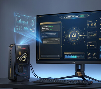 ROG NUC edition 20 playing agentic AI tasks