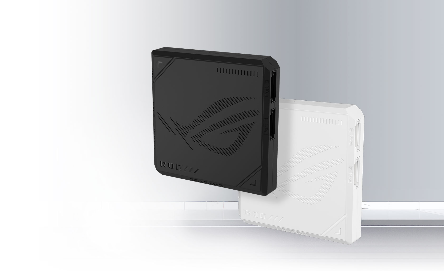 ROG 风扇集线器侧视图 (黑/白双色)