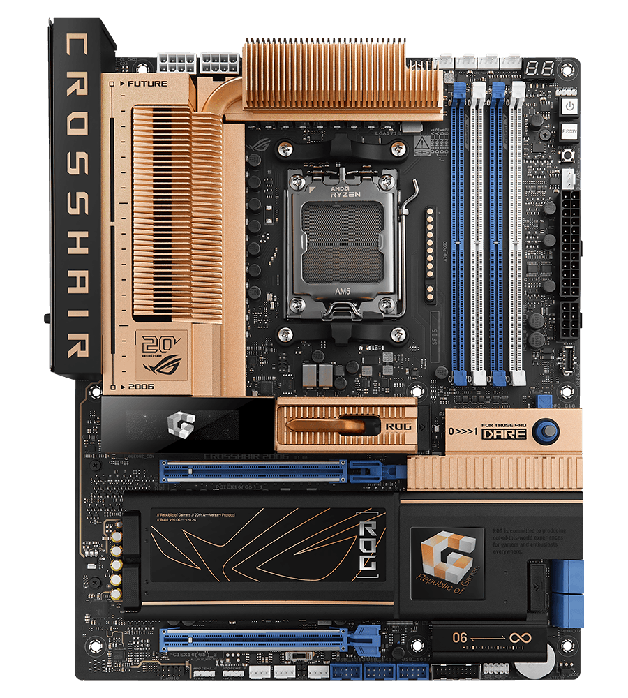 ROG CROSSHAIR 2006 主板上的 PCIe 5.0 & PCIe 4.0 插槽布局