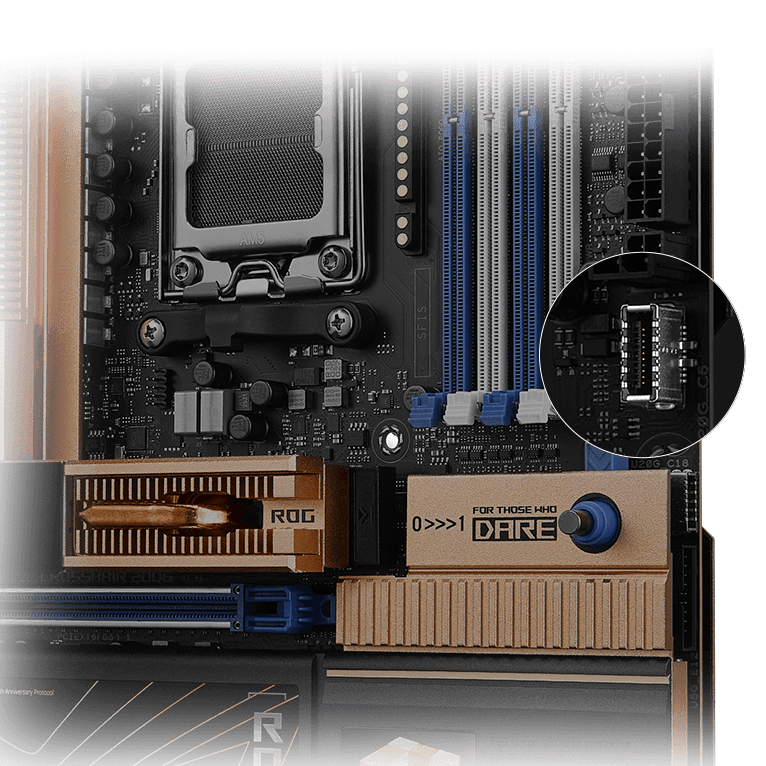 ROG CROSSHAIR 2006 主板配备两个前置面板 USB 20Gbps Type-C 接口