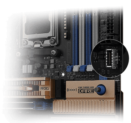 ROG CROSSHAIR 2006 主板配备两个 USB 20Gbps USB Type-C® 面板接口
