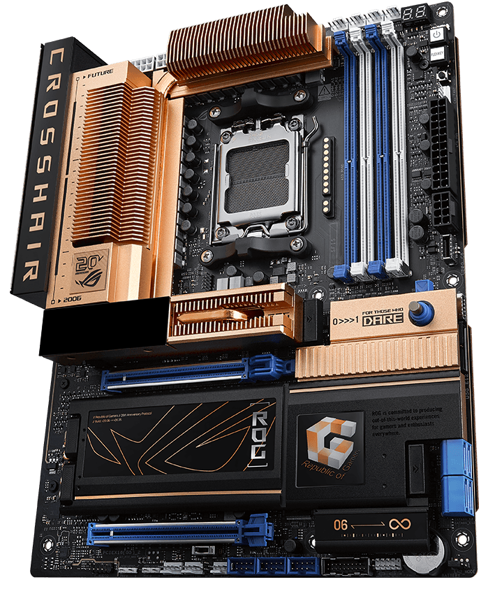 The ROG Crosshair 2006 front angle