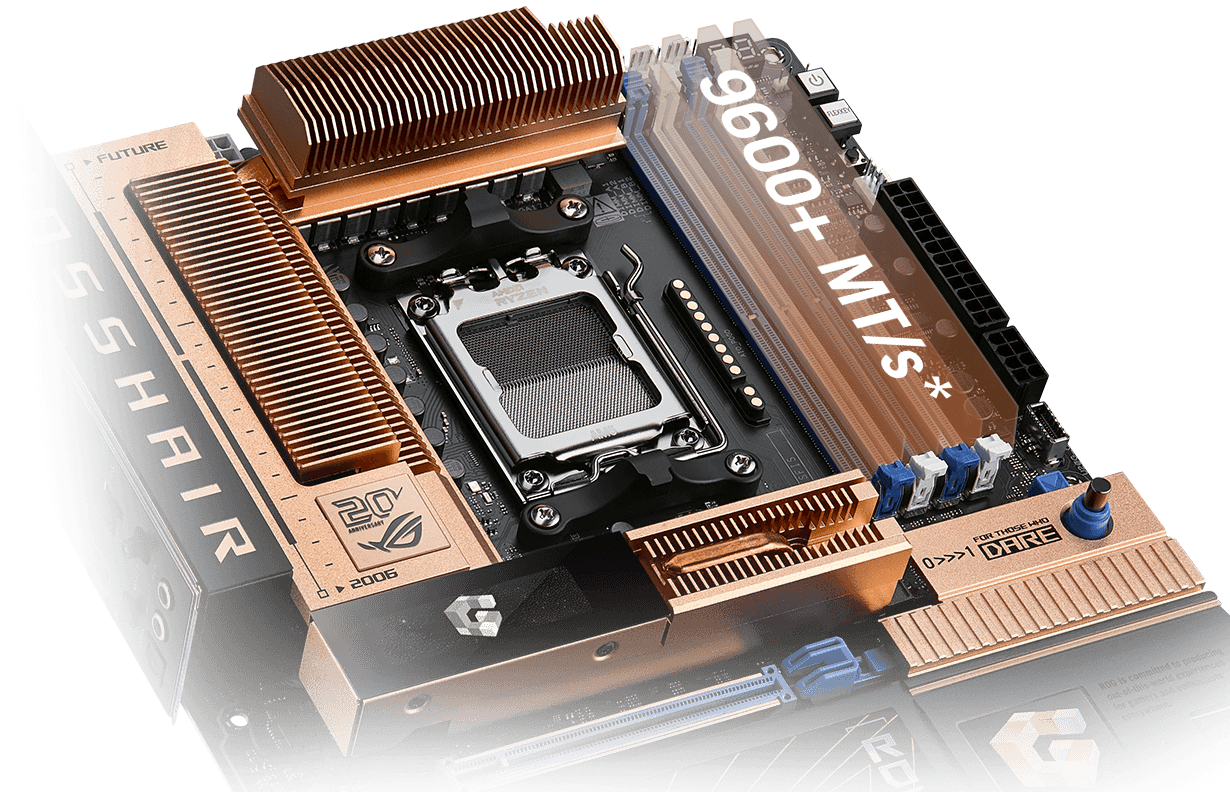 ROG CROSSHAIR 2006 支持将内存超频至 8600+ MT/s。