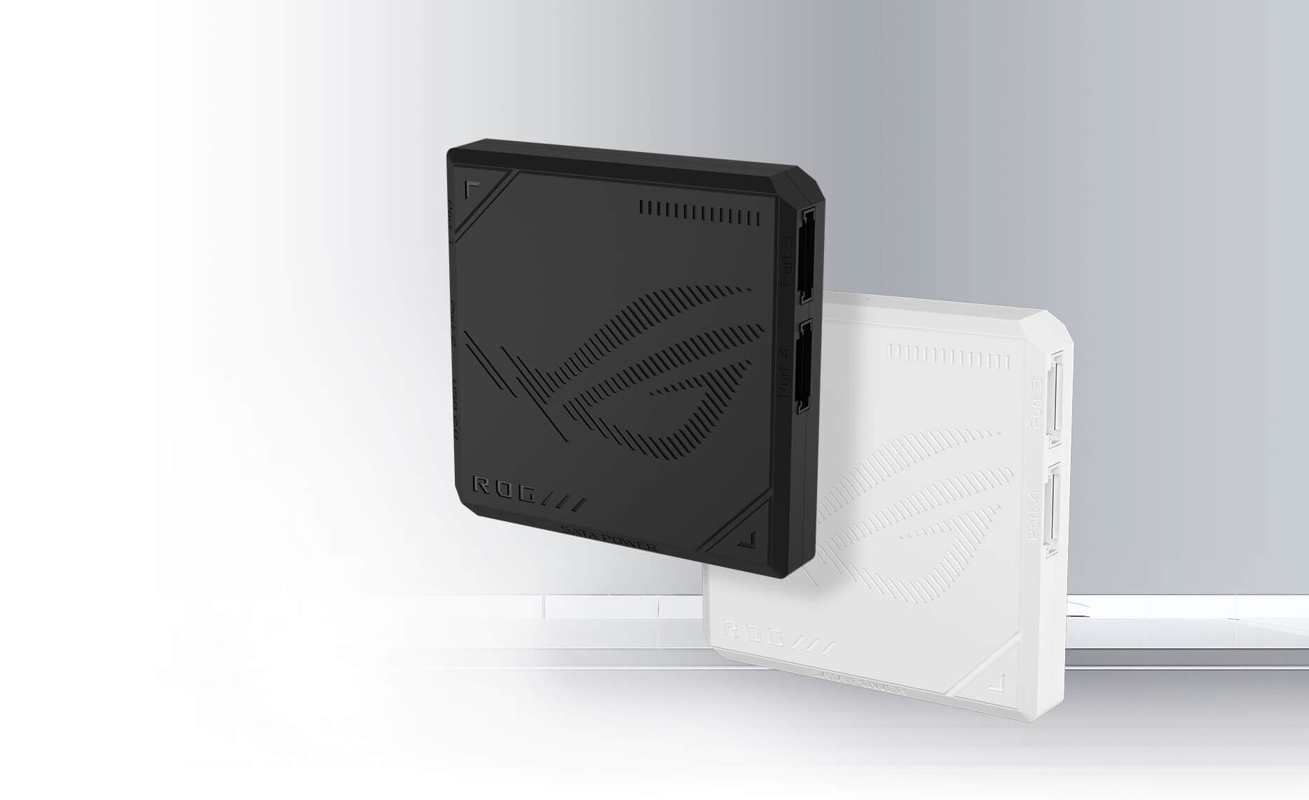 ROG 风扇集线器侧视图 (黑/白双色)