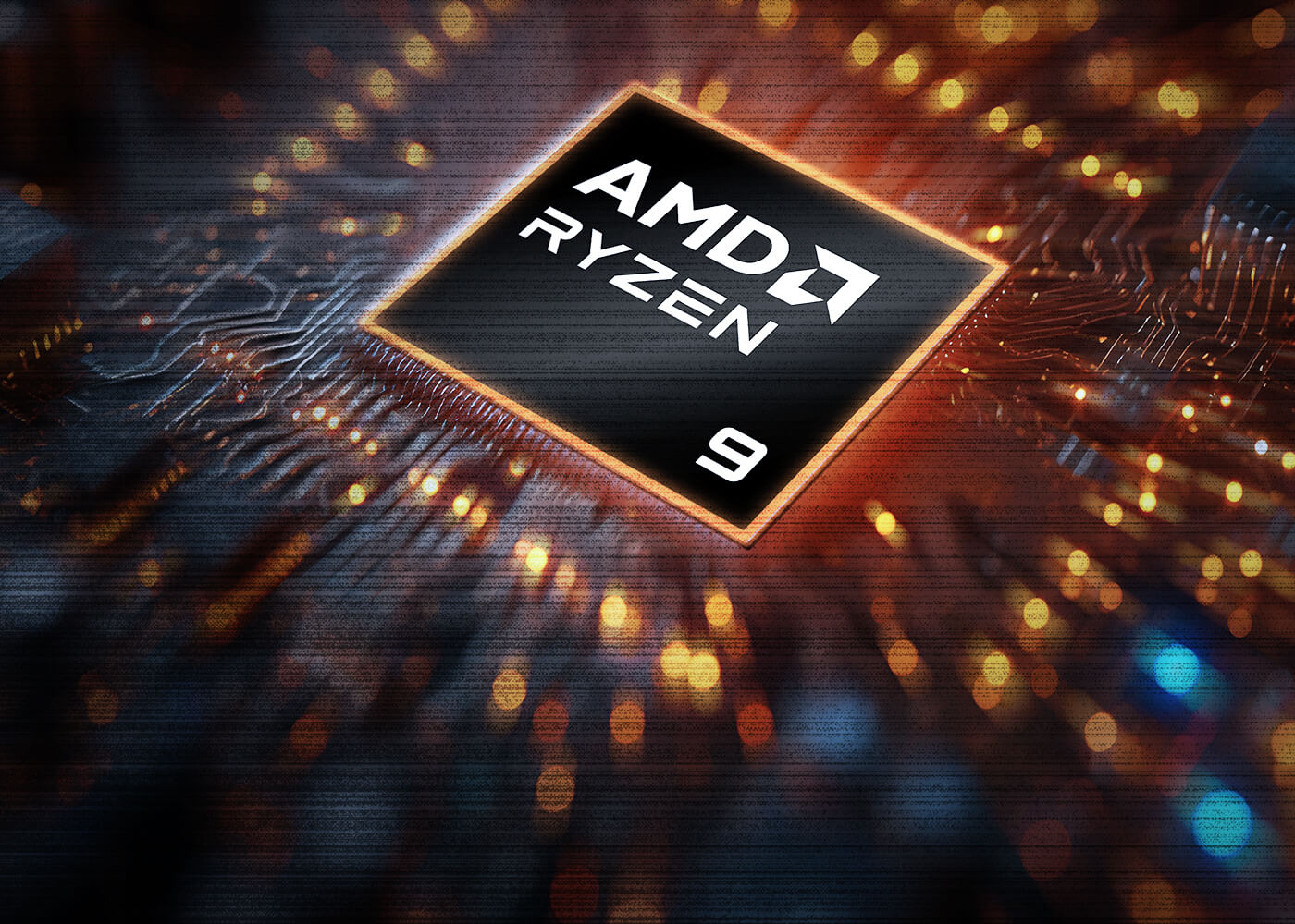 An internal view of the ROG G1000 EDITION 20 highlighting key components. The central focus is the AMD Ryzen 9 logo for the CPU.