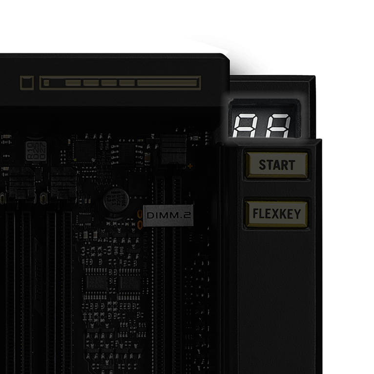ROG Crosshair X870E 20周年版上的 Q-CODE 诊断灯