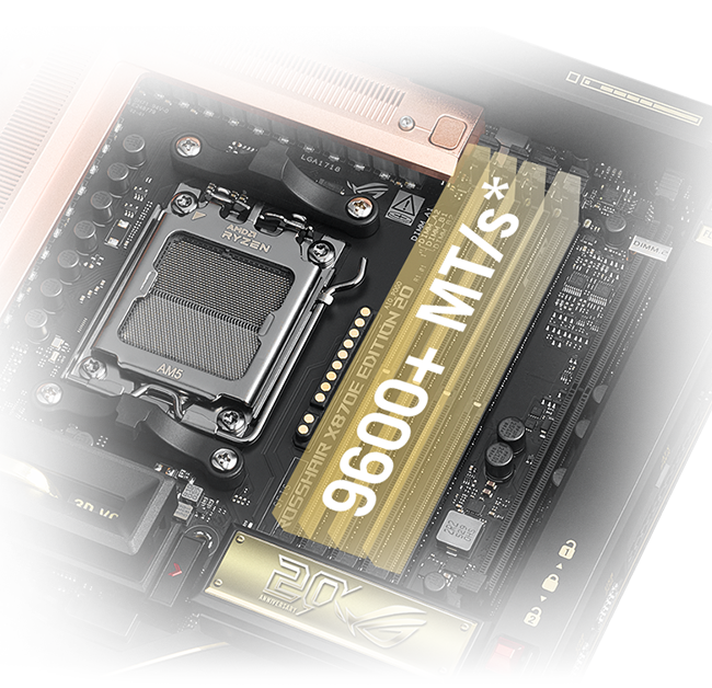 ROG Crosshair X870E 20周年版支持将内存超频至 8600+ MT/s 以上