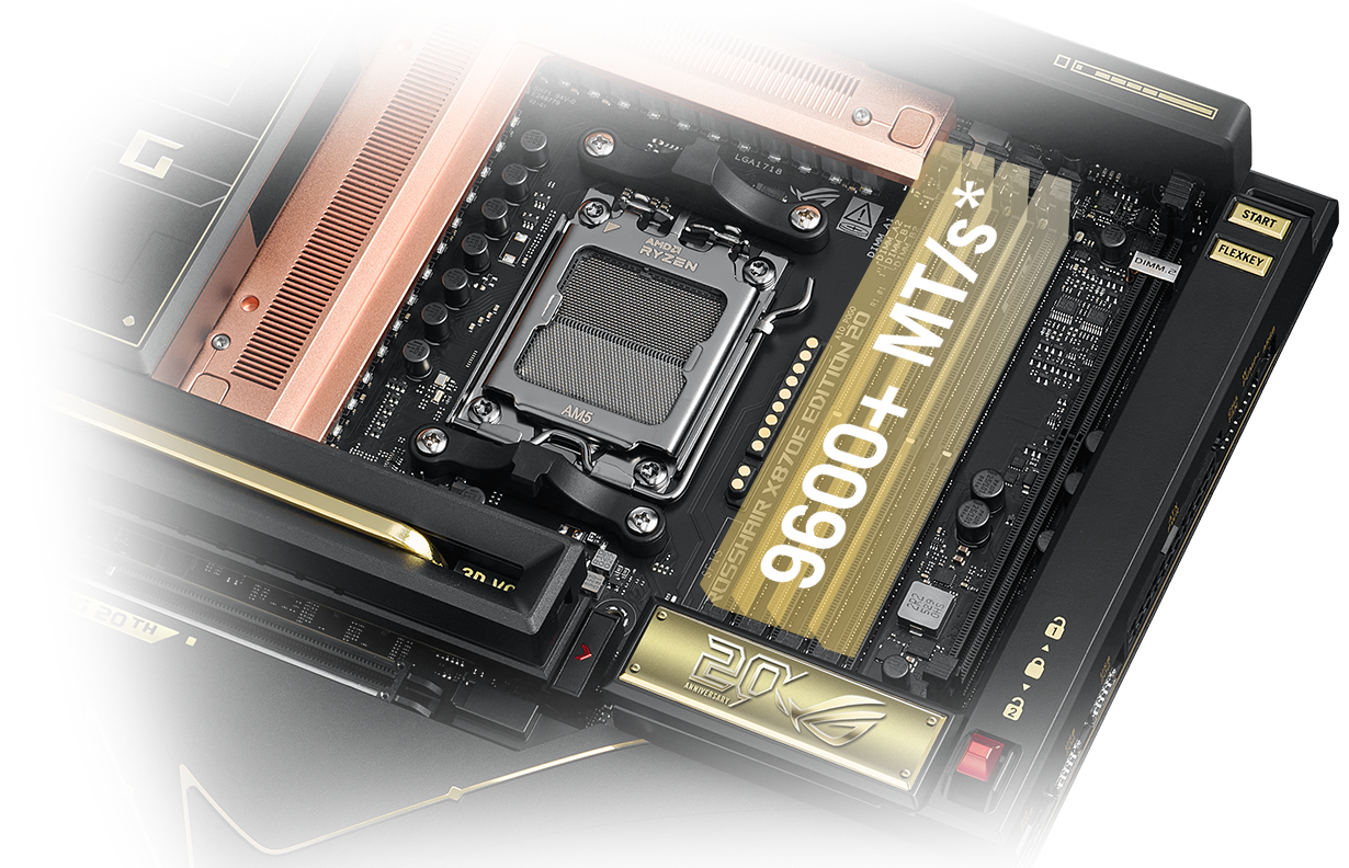 ROG Crosshair X870E 20周年版支持将内存超频至 8600+ MT/s 以上