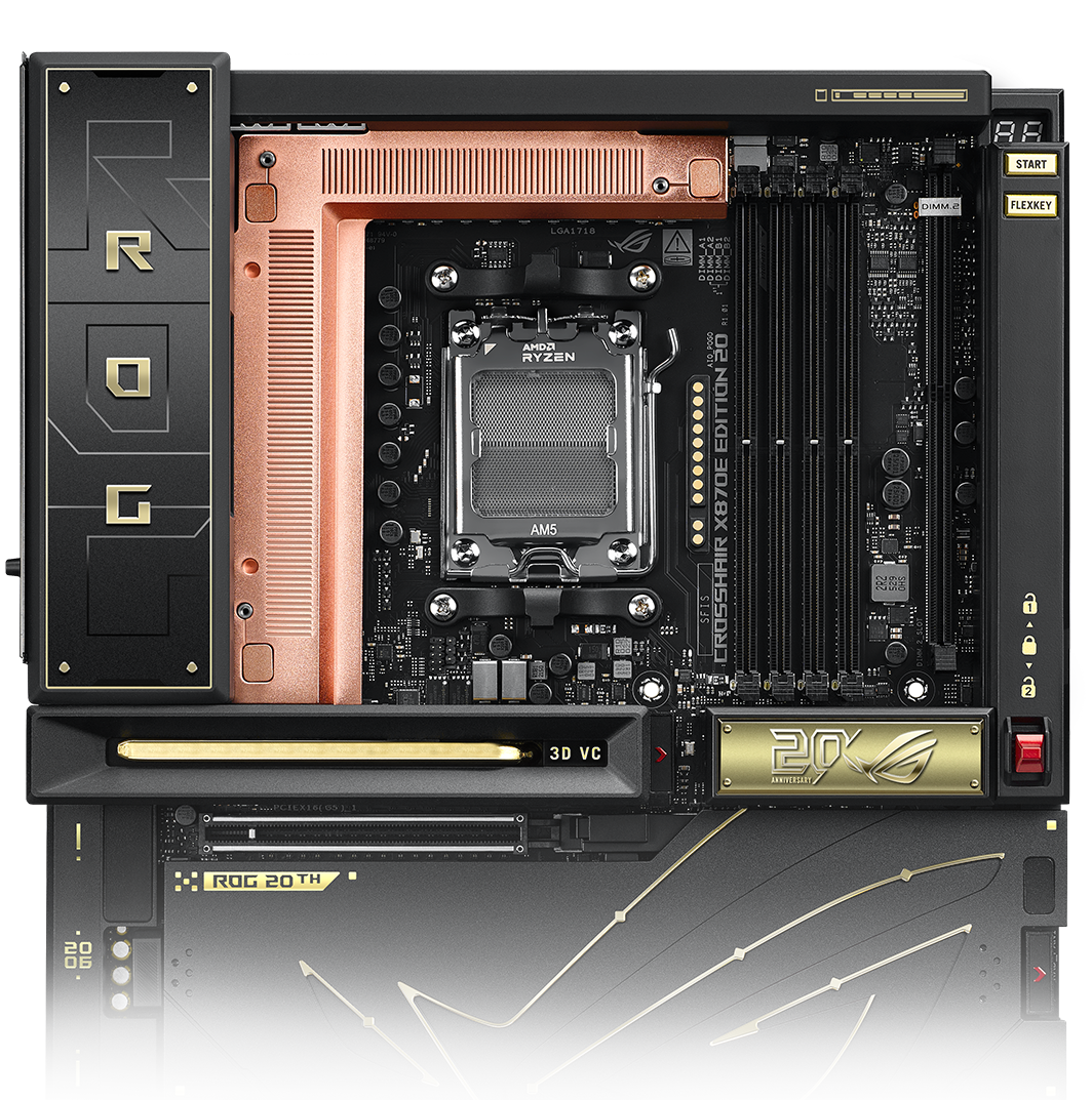 ROG Crosshair X870E 20周年版配备 24+2+2 供电模组电源设计