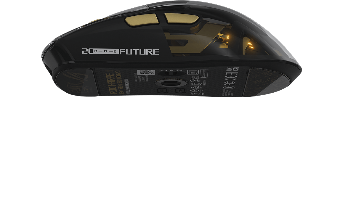 A side view of the Harpe II Extreme Edition 20, with the sensor area marked out in gold