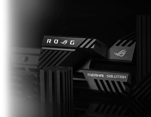 Close up on the ROG heatsinks