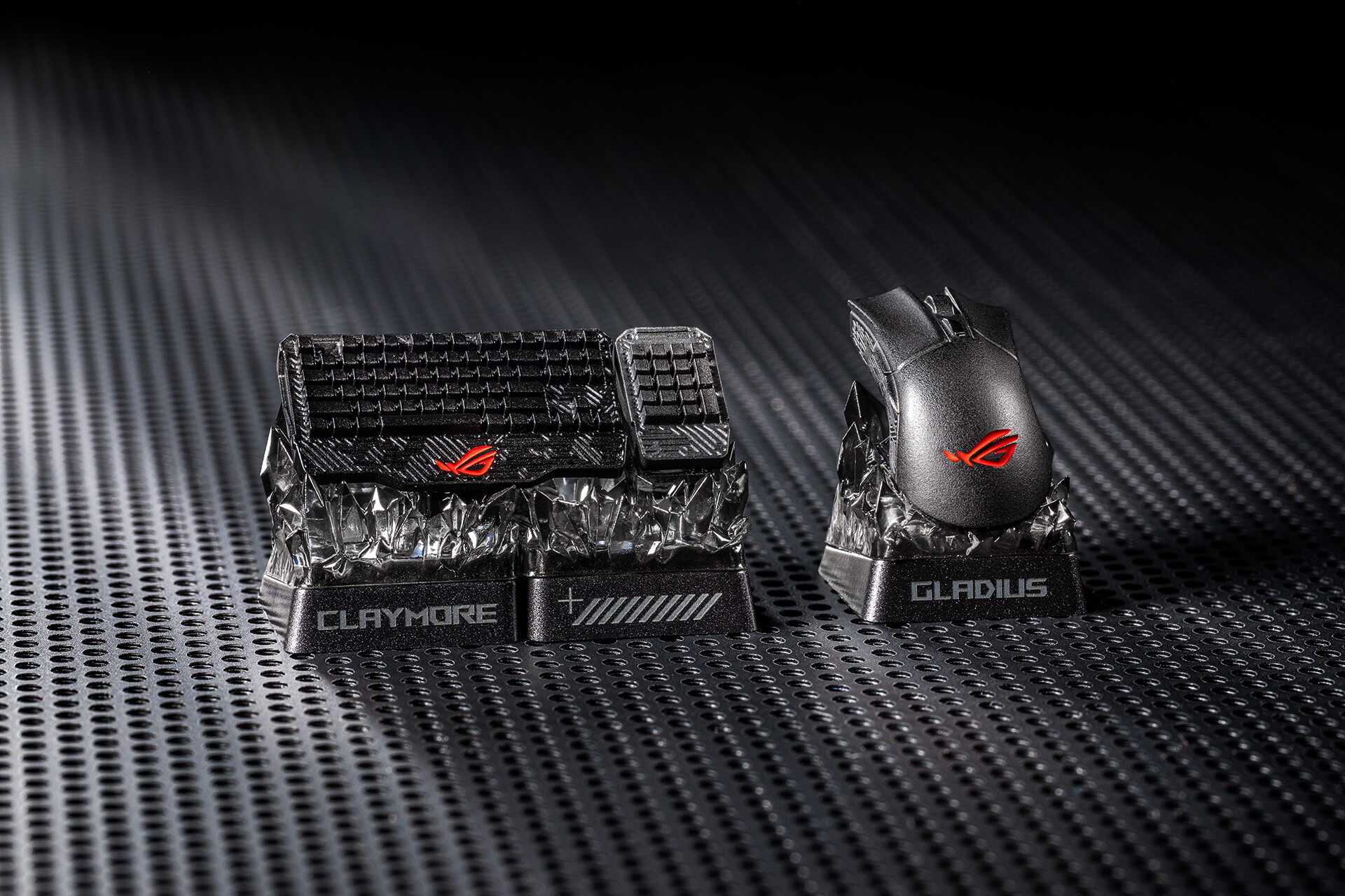ROG Claymore and ROG Gladius keycap front view