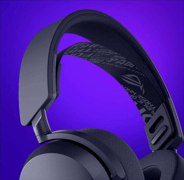 ASUS ROG 破风 标准版电竞耳机的三档可调弹性头带。