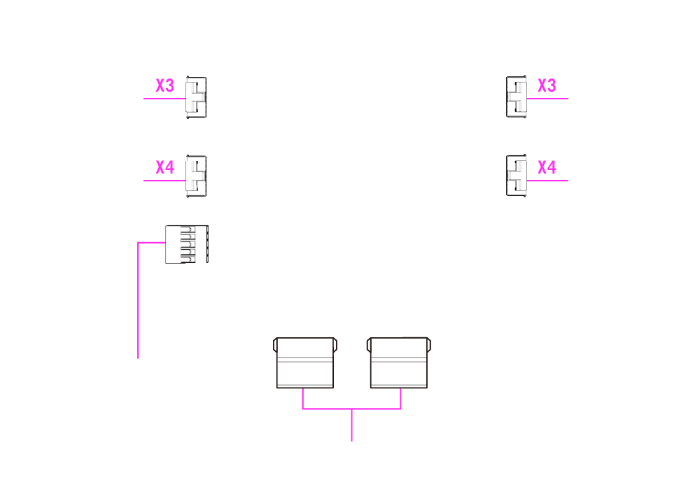 ROG GR120-1C 集线器接口及风扇连接示意图