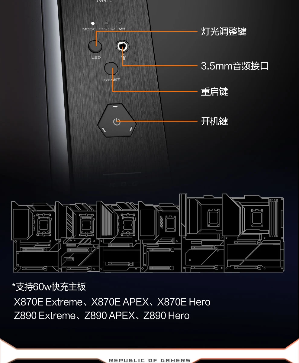 华硕 ROG 幻世神 AMD 联名版 电竞风格透光设计