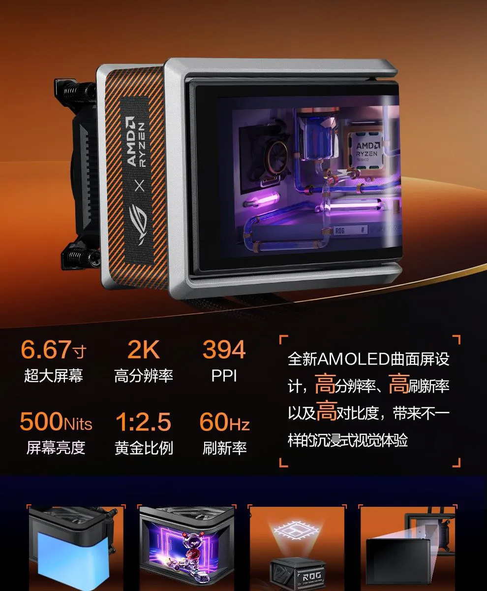 ROG 龙王4代 AMD联名版 加厚 360 冷排结构展示