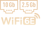 10 Gb 和 2.5Gb 网卡 WiFi 6E 标志