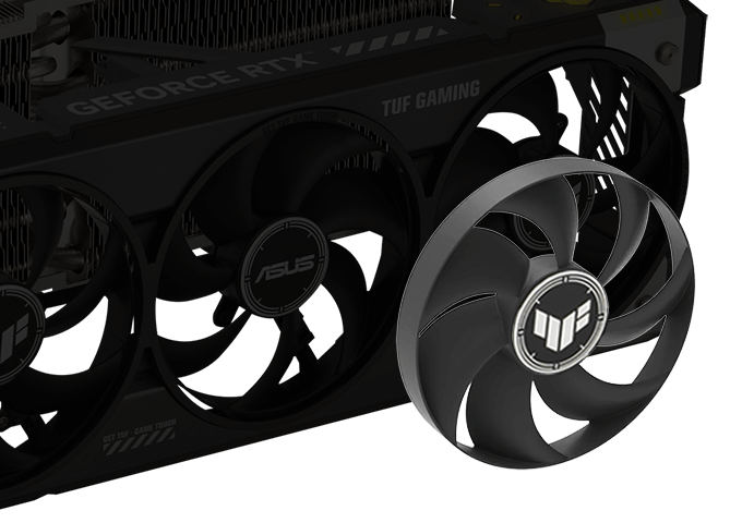 Exploded view of graphics card with Axial-tech fan highlighted