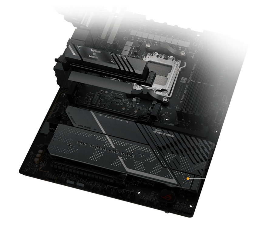 STRIX X870E-H M.2 散热器和背板布局