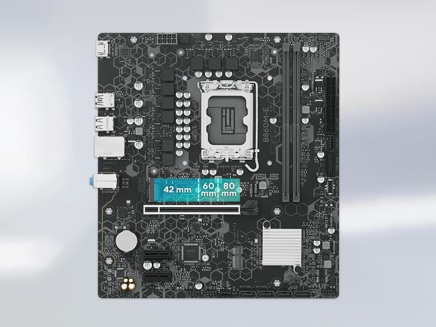 Graphic depicting one M.2 slot on a motherboard. 