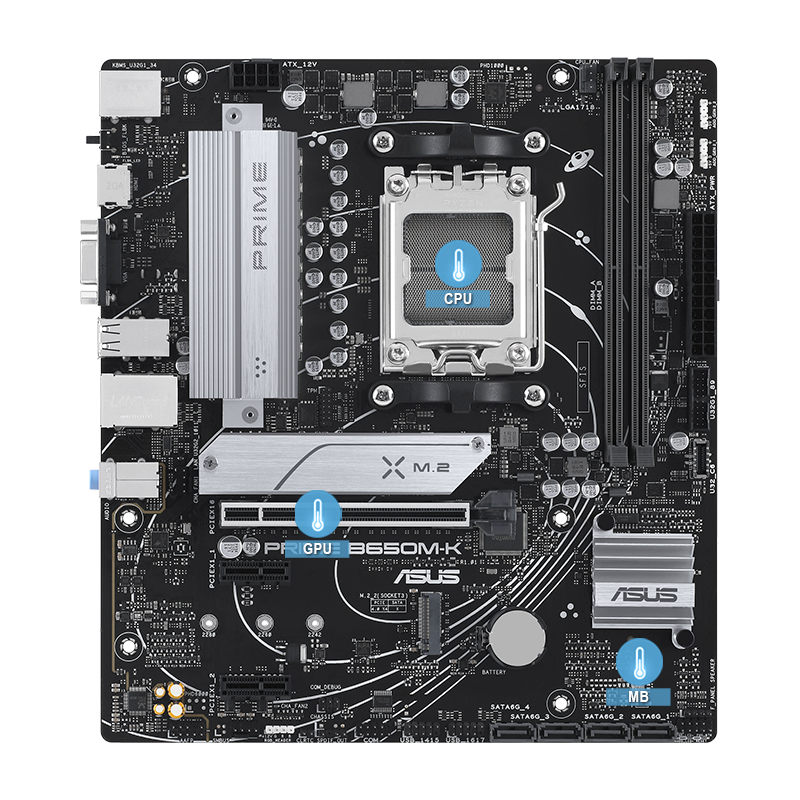 Prime motherboard with multiple temperature sources image