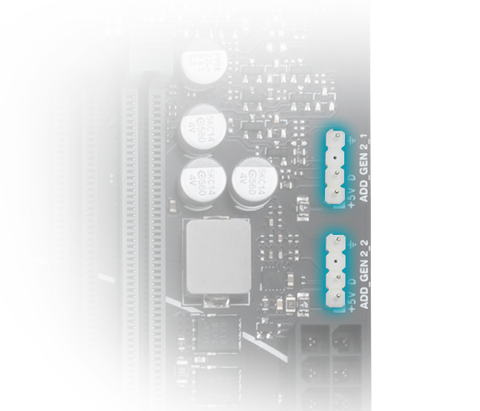 features addressable Gen 2 headers. 