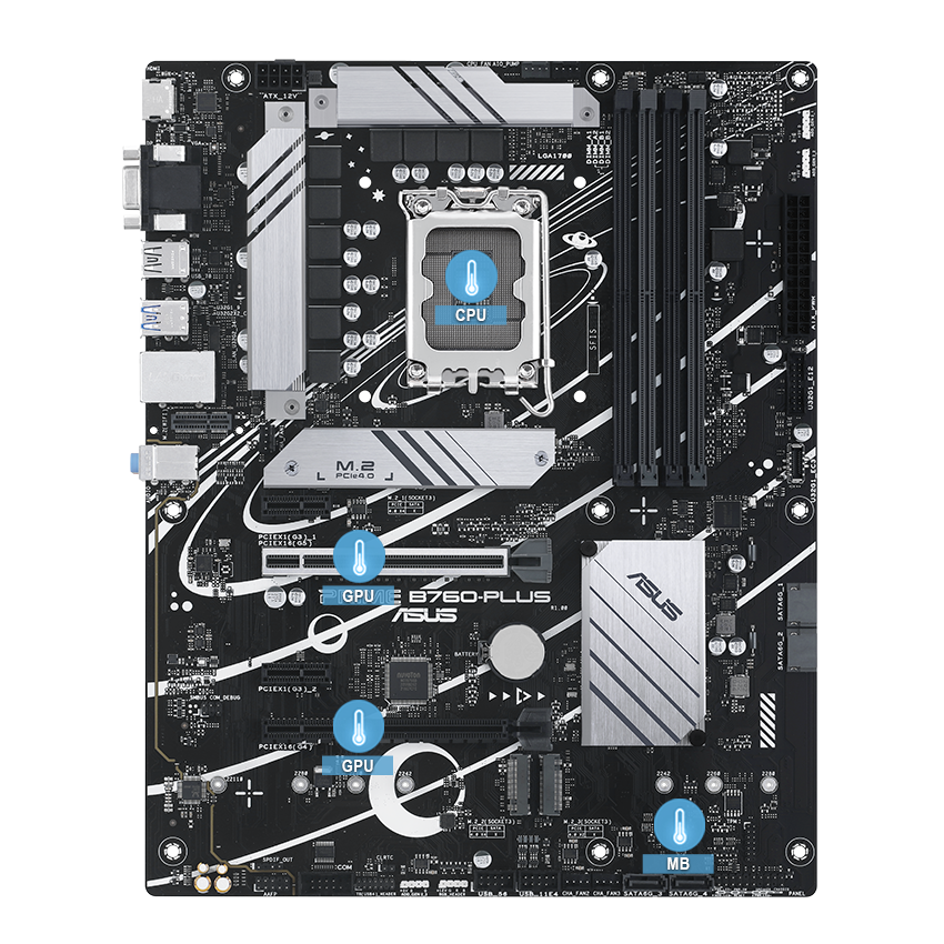 Prime motherboard with multiple temperature sources image