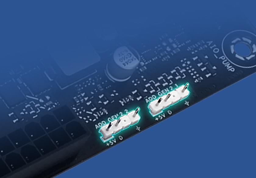 Image depicting PRIME B850-PLUS ARGB connectors.