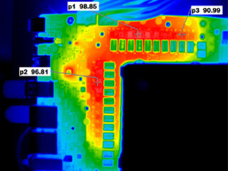 Heat situation of the ROG Crosshair X870E Hero without using the VRM Fan.