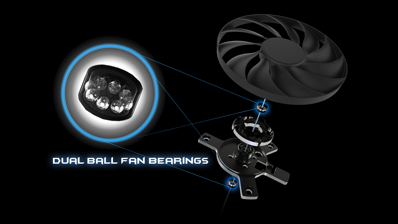 Dual ball fan bearing diagram