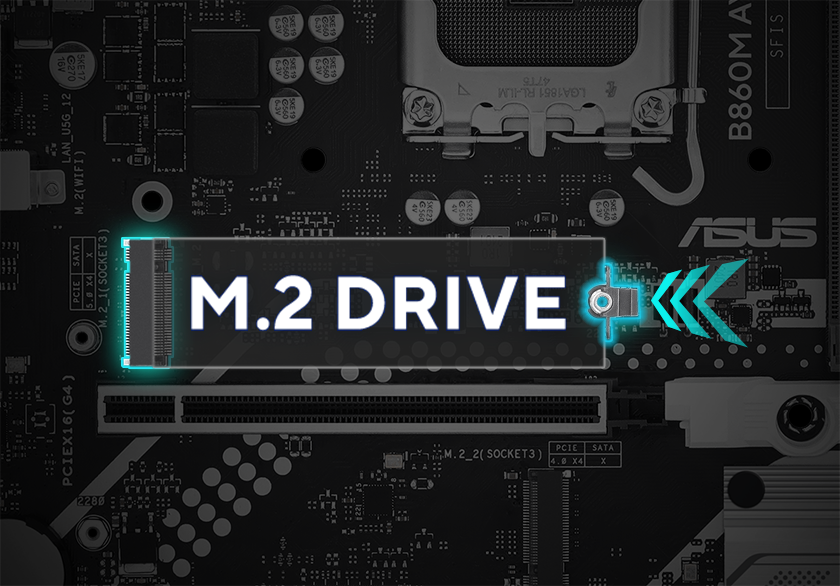 The B860M AYW GAMING WIFI motherboard features Q-Latch. 