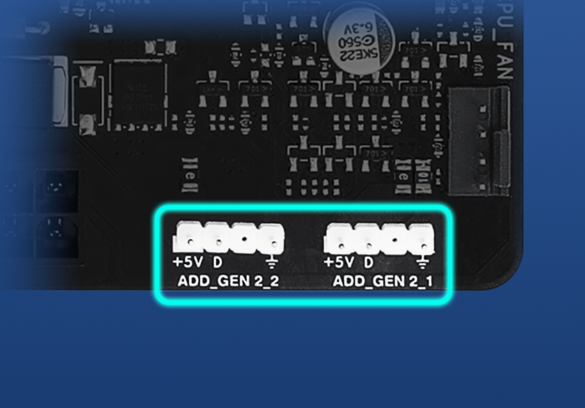 Image depicting PRIME H810M-A ARGB connectors.