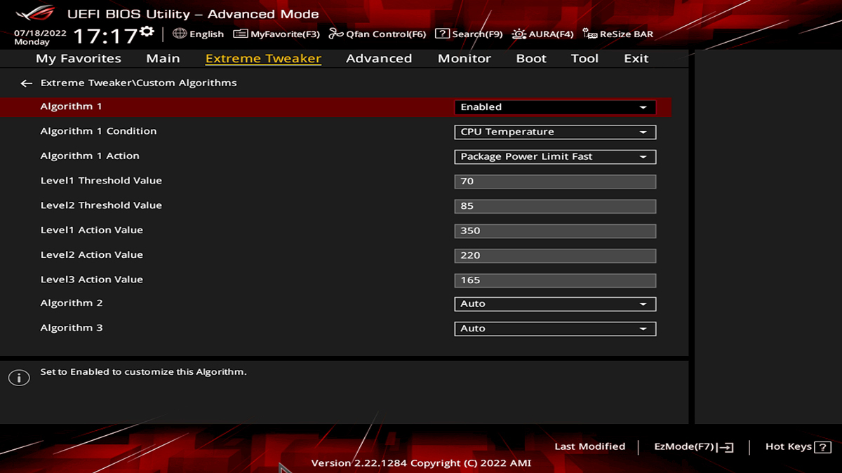 UI featureing AI Overclocking