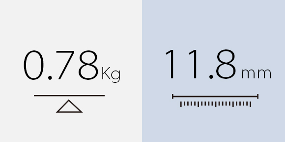 MB166B 重量仅 0.78 公斤且厚度仅 11.8 公厘